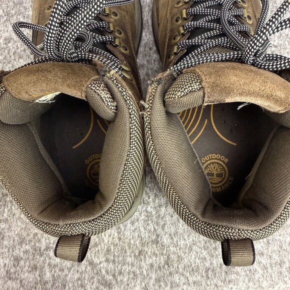 ✅Timberland White Ledge Mens 10M Waterproof Mid Hiking Boot Brown Leather Rugged - Picture 11 of 12